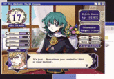 Fire Emblem: Three Houses 7/ 17 Blue Sea Moon Mood Stamina Stress Hunger Jeralt Byleth Eisner Age 10 1387G Commoner Height: 142cm Talk Item Move System Arrange Schedule It's just... Sometimes you remind of Sitri... of your mother.