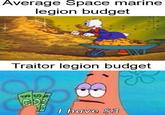 Average Space marine legion budget Traitor legion budget I have $3
