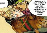 HELP LOOK AT MY KOICHI ISN'T HE CUTE? HE FITS PERFECTLY INTO MY GUCCI BAG.