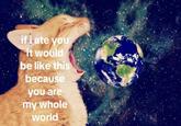 if i ate you it would be like this because you are my whole world
