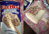 THICKN SINCE FatBo ICE CREAM SANDWICH POPS H: Birthday Cake 3.5 FLOZ BAR