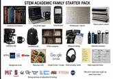 STEM ACADEMIC FAMILY STARTER PACK Textbooks everywhere Lots of late nights Essential gear E=mc² - 1-44-4) - 6--- Papers, papers, papers Whiteboards > wall art nature Science Cell Science PNAS Caffeine is fuel Conference life Pride in progress Weekend reading To-Do: Grades Research Lab prep Paper due Groceries Repeat prime NETFLIX Diep video YouTube Google Scholar Google Scholar > Google Noise canceling = sanity Background noise Meal prep is life קווין Georgia UG UNIVERSITY Stanford Cal Tech OF CALIFORNIA ASU TEXAS Strong opinions on education & funding NASA The Unity of Iraans Hydration obsession FAMILY SCHEDULE Highly organized chaos "We don't need more stuff, we need more time."