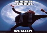 MINIONS! ...TONIGHT- WE SLEEP! imgflip.com