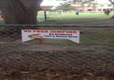 NO POGO JUMPING On Artificial Turf & Grass Area