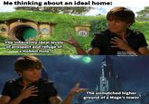 Me thinking about an ideal home: The inherently ideal levels of prospect and refuge of a Hobbit Hole Zack Efron template Fellowship of the rings Warhammer III total war The unmatched higher ground of a Mage's tower