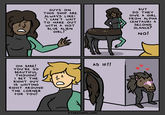 OH BABE! YOU'RE SO BEAUTIFUL THOUGH! I BET THE RIGHT GUY IS WAITING RIGHT AROUND THE CORNER FOR YOU! GUYS ON THIS SHIP ARE ALWAYS LIKE: "I CAN'T WAIT TO MAKE OUT WITH A HOT BLUE ALIEN GIRL!" BUT DO THEY GIVE A GIRL FROM ALPHA CENTAURI A SECOND GLANCE? NO! AS IF!! STARSCOMIC.COM