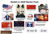 "The US/Americans suck" i "Orange man bad" Reddit in 2026 Starter Pack "Communism good" I am an American. I support Hitler, gun violence, and school shootings. I am against gay people "We're all wage slaves under late stage capitalism..." Same crowd as always Chinese/Russian bots everywhere "Al is taking over and ruining our jobs" (they haven't worked a day in their life) The Reddit hivemind 852K GAMMA RAY BURST SUPERVOLCANO 01 H NUCLEAR WAR "THE END IS NEAR!!!" "America is becoming a fascist dictatorship" 68K