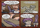 YOU TOLD MY COUSIN THIS SWORD WOULD GLOW WHEN IT SENSED DANGER! HE WAS KILLED BY A SNAKE, WITH NO WARNING! THE SWORD DIDN'T GLOW! דו DOES. OF COURSE IT DIDN'T. WHAT DANGER DOES A SNAKE POSE TO A SWORD? OKAY. SWORDS CCCXXXII GUEST CREDIT: P.HAYWARD