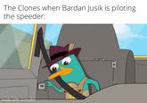 The Clones when Bardan Jusik is piloting the speeder: made with mematic
