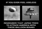 IF YOU EVER FEEL USELESS REMEMBER THAT JAPAN TRIED TO ATTACK AMERICA WITH THESE BALLOON BOMBS