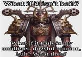 What if it isn't bait? B What if it truly is my unfiltered dogshit opinion, huh? What then?