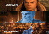 THE RING MUST BE DESTROYED. WHAT ABOUT THE DROID ATTACK ON THE WOOKIES? WHO'S THIS GUY? MA B