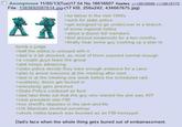 Anonymous 11/05/13(Tue)17:54 No. 18616607 Replies: >>18616666 >>18616775 File: 1383692087614.jpg-(17 KB, 250x242, 434667675.jpg) ** bomb a judge >be father in the mid 1990s >work for state police >get assigned to go undercover in a branch of some regional militia >about a dozen full members >fool around innawoods for a few months >finally hear some guy cooking up a plan to >half the militia is onboard with it >dad is a bit shocked, as most of them seemed normal enough >a couple guys leave the group >plot keeps advancing >state police decide they have enough evidence for a case >plan to arrest everyone at the meeting after next >dad is at the meeting one week before the scheduled raid >suddenly, doors get kicked in >everybody gets arrested >State Police confused as f--- >dad later finds out that the guy who started the plot was ATF >club president was FBI >two sheriff's deputies in the rank-and-file >US Marshals involved somehow >whole militia branch was founded as an FBI honeypot Dad's face when the whole thing gets buried out of embarrassment.