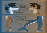 -ears surgically forced back -rhinarium removed B -lips and nose reconstructed -Whiskers and fur (optional) removed Frake slits in pharynx modified dolphin tail bioprosthetic fused to tail and lower back -Weak and unable to provide actual thrust while swimming -mostly for show
