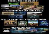 GOLDEN AGE 1990'S-2011 Animal Planet H THE MOST EME HISTORY MONSTER QUEST THE COMPLETE SEASON ONE THE CONSPIRACY ERA (2011-2015 MERMAIDS CAPE TOWN SOUTH AFRICA THE BODY FOUND 18 DECEMBER 1942 A APLANET REALITY TV SELLOUT ERA (2015-2025) Discovery PARY SCHANNEL NAKED AFRAID DINO HUNTERS MONSTER QUEST Bad Al "Cryptids" CONFRONTING NATURE-IN THE RAW ALIEN SHARKS DEATH DOWN UNDER SW AI SLOP ERA (2026-) K-POP SHARK HEROES JURASSIC SHARKS