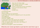 Anonymous 8 KB JPG >Fuckyeah.jpg >Go to pay 03/10/19(Sun)21:11:45 No.51389710 >be me an hour ago >Working minimum wage >GF wants pizza >Have a $5 and some quarters >Go to local pizza shop >Order >Only $10 >Start pulling out quarters >Last few are stuck wrapped up in my pocket >Struggling >Sweating.jpg >Owner walks over >"Just give him the pizza he needs it" >Tell him I can give him the money >"No no bless your soul you can keep it" >Leave with pizza >Mfw he thought I was homeless What do, do I never go back or just tip him next time I go in