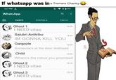 If whatsapp was in a Tremere Chantry 3:27 PM WhatsApp Q 85% CHATS Ghoul 1 STATUS. CALLS I NEED vitae Salubri Antitribu IM GONNA KILL YOU Gargoyle 15:26 15:24 Someone's at the door d------- Child 15:23 0.0 15:20 Where's the robux you promised Ghoul 2 I NEED vitae Ghoul 3 I NEED vitae 15:16 15:13