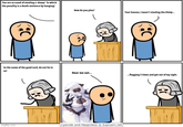 imgflip.com You are accused of stealing a sheep! To which the penality is a death sentence by hanging! ); How do you plea? Your honour, I wasn't stealing the sheep... ); In the name of the good Lord, do not lie to us! Hear me out... ...flogging 5 times and get out of my sight. Cyanide and Happiness Explosm.net