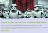 Anonymous 07/25/24(Thu)12:34:56 No.12345 >be me >a militarized rump state of an old Empire with cells and sympathizers scattered everywhere >led by a deranged chud with daddy issues >still operating under the rules of the Great Leader™ who's been dead for decades >using decades-old tech but somehow still cooking up superweapons just for s---- and giggles >none of the "democratic" nations want to seriously deal with us for reasons >be North Korea >Pic unrelated