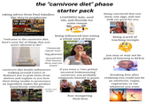 the "carnivore diet" phase taking advice from Paul Saladino like they're prophecies YOU WON'T EAT HERE starter pack LOATHING kale, seed oils, and fluoride for some reason being convinced that raw meat, raw eggs, and raw milk are good for you. EVER AGAIN... McDonald's Secret Ingredients You Never Knew About Paul Saladino MD 5.1m views • 2 years ago 13:43 "welcome to the carnivore diet, here's your list of things that you aren't allowed to do!" NOT READING ALLAT being influenced into eating a whole stick of butter "chemicals equals toxic" "big pharma" "ground beef with banana slices and raw honey" carnivore diet health influencers walking around Costco or Walmart just to grab items from shelves and explain to you how them being unable to pronounce an ingredient makes the product hazardously unhealthy LOCAL FRIED CORN TREATS Grocery stores make me sick 1.9m views + "profits over people!" my favorite energy bar if you were a "raw primal ancestral looksmaxxing" carnivore, you probably religiously listened to goatis. DIE GO VEGAN AND DIE GO VE AND fear mongering final boss being scared of touching receipts you may or may not be guilty of listening to RFK Jr breaking free after realizing you could just be an omnivore, vegan, vegetarian, or eat whatever you want. B X