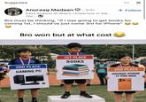 Suggested ✗ Anuraag Madaan • 3rd+ Data Analyst at Wipro | Expertise in SQ... 10h + Follow Bro must be thinking, "If I was going to get books for coming 1st, I should've just come 3rd for IPhone" Bro won but at what cost 2ND PLACE GAMING PC 1ST PLACE BOOKS 3RD PLACE ORANGE IPHONE 17 PRO MAX