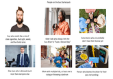 People on the bus Starterpack se Guy who smells like a mix of stale cigarettes, Bud Light, weed, and Axe body spray Older lady who always tells the bus driver to "have a blessed day" Some teens who are probably don't have their license yet One man who is dressed much nicer than everyone else Mom with multiple kids, at least one is crying or throwing a tantrum Fares Compass Person who blames the driver for their pass not working