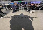 An AI-generated meme of an obese, fedora-wearing man arriving in Japan. The crowd looks at him in horror.