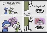 HEY THERE, LIL' GUY! WHAT CHAOS GOD DO YOU WORSHIP? if. SLAANESH! 10 Ог ཏུ