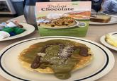 Dubai Chocolate New IHOP'S SPOTLIGHT Stack 6 Dubai Chocolate Pancake Combo 2 buttermilk chocolate chip pancakes with rich hazelnut & cocoa spread creamy pistachio-flavored mousse crunchy roasted kataif crushed pistachios (1070-1240 call Pancale Combo details and price