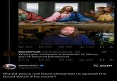 CUWE 420 17274 592 ılı 1.3M Ø 600 BleakPeak @bleak peaks0.2d When you compare a streamer to Jesus, you're beyond parasocial. 13 Glebadev 1745 7.9K ili 45K X.com @glebadev Would Jesus not have streamed to spread the Good Word if he could?