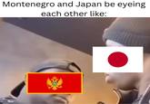 Montenegro and Japan be eyeing each other like: