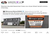tailKATE @COgirlWIworld Follow Some dumb boomer has no clue that land costs money. BoomerGary1958 @garyboomer58.1d Some dumb 32 year old kid is out there paying $4k/ month in rent when this is available Delivery & On-Site Installation Included TTUFF SHED The Sundance Series® BETTER FLOORS, BETTER DOORS, BETTER WALLS MONTHLY PAYMENT S 12,629 Model $252 TR-1600 16 x 20 5:11 PM 7/13/26 2.9M Views 320 173.2K Residential Dond or Sidewall Placement FullSecond Floor 2x5 Treated dation MORE PRICING DETAILS INSIDE DISPLAY 888-883-3743fest Shed 88338 homedepot.com/tuffshed 96K 1.3K 企