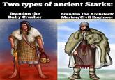 Two types of ancient Starks: Brandon the Baby Crusher Brandon the Architect/ Marine/Civil Engineer LOOD