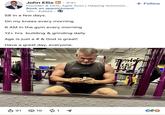 John Ellis in ⚫ 3rd+ Founder & CEO, Agile Auto | Helping Automoti... Book an appointment 10h Edited ⚫ 58 in a few days. On my knees every morning 6 AM in the gym every morning 12+ hrs building & grinding daily Age is just a # & God is great! Have a great day, everyone. + Follow ✓ 91 16 1 1.65 ga