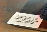 A surcharge of 5% will be added to the pre-tax sale of each transaction for staff retention.