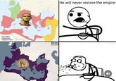 ⚫ Gallic Empire ⚫ Roman Empire ⚫ Palmyrene Empire 275 AD He will never restore the empire