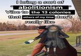 C I bring a sort of abolitionism Vibe to the 13 colonies that others of my time don't really like imgflip.com