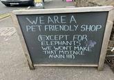 KU6I WNV BOWL WE ARE OPEN 727 Y WE ARE A PET FRIENDLY SHOP (EXCEPT FOR ELEPHANTS P WE WON'T MAKE THAT MISTAKE AGAIN !!!!)
