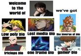 Welcome to The we've got World of Low poly Dio Lost media Dio the inverse of Dio triclops Dio one frame Dio gamer Dio