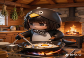 Curated AI image prompt variation featuring the Gugu Gaga Penguin meme character.