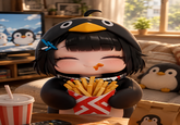 Scene variation and AI prompt generation asset for the viral Gugu Gaga Penguin meme.