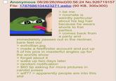 Anonymous 08/26/26(Wed)00:56:24 No.926719157 File: 1787686104423271.webp (90 KB, 300x300) > be me > roomate is weirdly particular about his leg hair because he wears shorts to frat parties > comes back from a party and immediately passes out in the recliner, bare feet out > evilvillian.jpg > made a feetfinder account and put up 5 of his pics in masterful angles up for the worlds show > forget about it > wake up two days later > random notification > $60 tip asking for more pictures in candid poses > w--?? > apparently people are into this s---