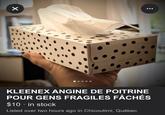 KLEENEX ANGINE DE POITRINE POUR GENS FRAGILES FÂCHÉS $10. in stock Listed over two hours ago in Chicoutimi, Québec