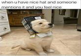 when u have nice hat and someone mentions it and you feel nice