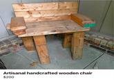 Artisanal handcrafted wooden chair $200