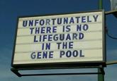 UNFORTUNATELY THERE IS NO LIFEGUARD IN THE GENE POOL