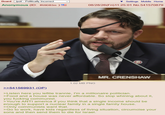 Board /pol/ - Politically Incorrect Anonymous (ID: fRi9DB3m) Settings Mobile Home 08/28/26(Fri)11:25:01 No.541570879 **** ******* MR. CRENSHAW 1.02 MB PNG ***** >>541569931 (OP). >Listen here you lefitie trannie, I'm a millionaire politician. >Food and a house was never affordable. So stop whining about it, you f------ communist. >You're ANTI america if you think that a single income should be enough to support a nuclear family in a single family house. >Only communists want that. >Go to work, have kids regardless of living situation, circumcise your sons and then send them to die for Israel.
