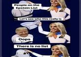 People on the Epstein List Let's see who this really is Oops There is no list @Mrs. Putin