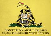 DON'T THINK ABOUT TRUMP'S CLOSE FRIENDSHIP WITH EPSTEIN