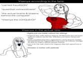 Visenya according to the fans: *carried fraudGON* *queerbait extraordinaire* *the actual brains & brawns behind the conquest* *Visenya the cOnQuErOr* Visenya in the actual lore: >fights just one battle without her siblings > Targaryen fleet, under Daemon Velaryon, left Blackwater Bay and turned north, for Gulltown and the Vale. With them went Queen Visenya and Vhagar. >hastily assembled Arryn fleet, augmented by a dozen Braavosi warships, met and defeated the Targaryen fleet in the waters off Gulltown. Amongst the dead was Aegon's admiral, Daemon Velaryon. >men of the Vale sank a third of the Targaryen ships and captured near as many. >threaten a mother with pedicide